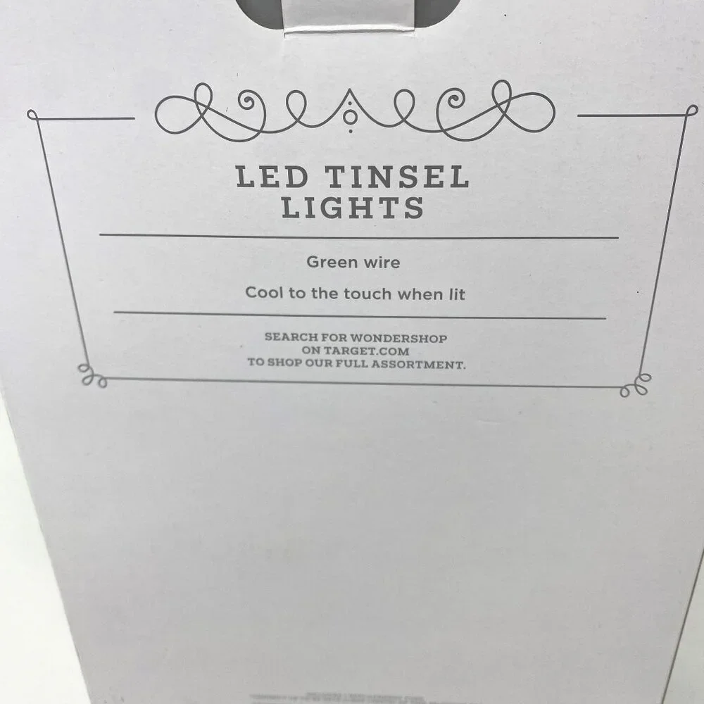 Target 20ct Christmas Tinsel Lights Gold  Warm White Lights Green Wire